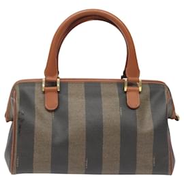 Fendi-Sac à main en toile Pecan FENDI marron noir or Auth yk17600-Marron,Noir,Doré