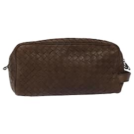 Autre Marque-BOTTEGA VENETA INTRECCIATO Clutch Bag Leather Brown 174361 Auth fm4375-Brown