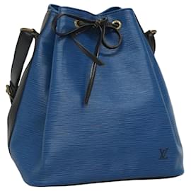 Louis Vuitton-LOUIS VUITTON Epi Petit Noe Shoulder Bag Bicolor Black Blue M44152 Auth BA389-Black,Blue