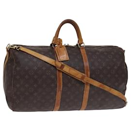 Louis Vuitton-LOUIS VUITTON Monogram Keepall Bandouliere 55 Boston Bag M41414 LV Auth 94151-Monogram