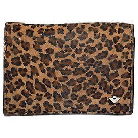 Vintage Bottega Veneta Canvas Card Holder Leopard Brown
