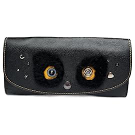 Vintage Coach Leather Wallet Black Black