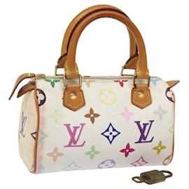 Louis Vuitton-LOUIS VUITTON Monogram Multicolor Mini Speedy Hand Bag White M92645 Auth BA414A-White