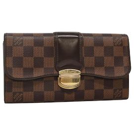 LOUIS VUITTON Cartera Sistina Long Damier Ebene N61747 Auth BA456 Otro