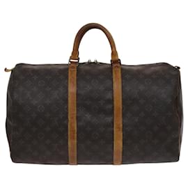 Louis Vuitton-LOUIS VUITTON Monogram Keepall 50 Boston Bag M41426 LV Auth BA019-Monogram