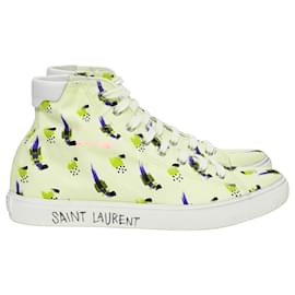 Saint Laurent- Saint Laurent Malibu Mid Top Sneakers in Multicolor Canvas-Multiple colors