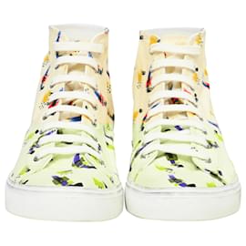 Saint Laurent- Saint Laurent Malibu Mid Top Sneakers in Multicolor Canvas-Multiple colors
