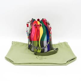 Christian Louboutin-Christian Louboutin Multi-color Leather and Suede Shoulder Bag-Red,Multiple colors