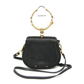 Borsa a spalla in pelle donna Chloé Nile Nero
