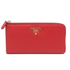 Prada Saffiano Long Bill Wallet Red