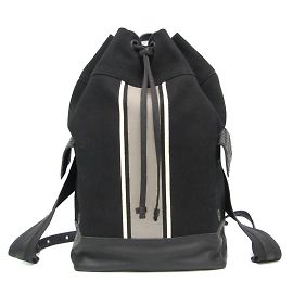 Bottega Veneta Drawstring Bag Stripe Backpack Brown Black White