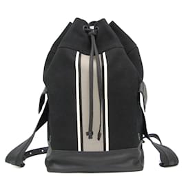 Bottega Veneta-Bottega Veneta Drawstring Bag Stripe Backpack-Brown,Black,White