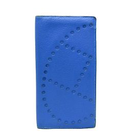 Hermès Hermes Evelyne Fleming Long Bill Wallet Blue