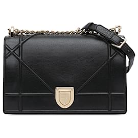 Dior-Dior Black Medium Calfskin Diorama Flap-Black