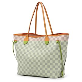Louis Vuitton-Louis Vuitton White Damier Azur Neverfull MM-White