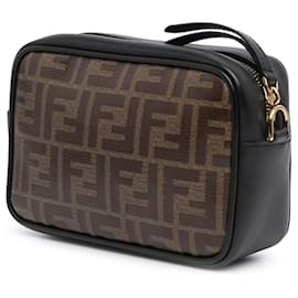 Fendi-Fendi Brown Zucca Coated Canvas Camera Crossbody-Brown