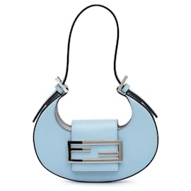 Fendi-Fendi Blue Mini Leather Cookie Hobo-Blue,Light blue