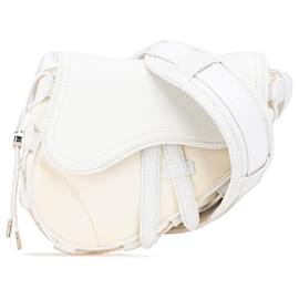 Dior-Dior White Sacai Technical Fabric and Leather Saddle Bag-White