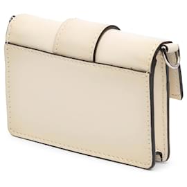 Fendi-Fendi Baguette Croisé en Micro Cuir Blanc-Blanc,Écru