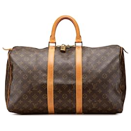 Louis Vuitton-Louis Vuitton Brown Monogram Keepall 45-Brown