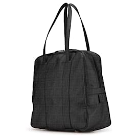 Fendi-Fendi Gray Zucca Coated Canvas Handbag-Brown,Dark grey