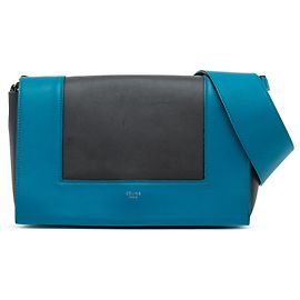 Céline Celine Black Leather Frame Shoulder Bag Black Blue