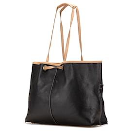 Yves Saint Laurent-Yves Saint Laurent Black Leather Reversible Neo Double Tote-Brown,Black,Beige,Other