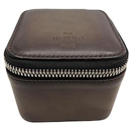 Berluti-BERLUTI TRAVEL CASE A BROWN PATINATED LEATHER WATCHES CASE-Brown