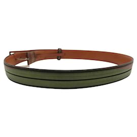 Berluti-BERLUTI GASPARD BROWN LEATHER BELT WITH SCAR PATTERN SIZE 95-Brown