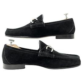Gucci-GUCCI SHOES LOAFERS 1853 MORS 367762 7 42 FR BLACK HORSEBIT LOAFERS-Black