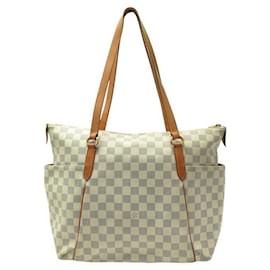 Louis Vuitton-LOUIS VUITTON TOTALLY MM N51262 DAMIER AZUR CANVAS PURSE HANDBAG-Beige