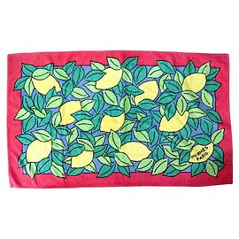 Hermès SERVIETTE HERMES DRAP DE PLAGE CITRONS 150X90CM EN COTON ROSE LIMONS BEACH TOWEL Rose
