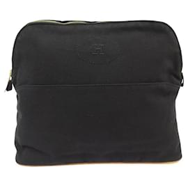 Hermès-POCHETTE HERMES TROUSSE BOLIDE 31 GM SAC TOILE NOIR BLACK CANVAS POUCH BAG-Noir