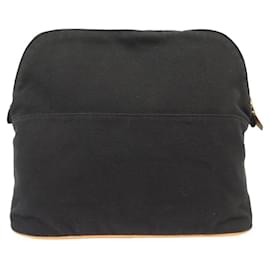 Hermès-POCHETTE HERMES TROUSSE BOLIDE 31 GM SAC TOILE NOIR BLACK CANVAS POUCH BAG-Noir