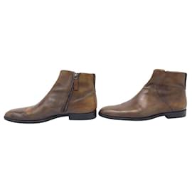 Berluti-BERLUTI SHOES 2448 LEATHER PATINA BOOTS 7.5 41.5 SHOE TREES-Brown