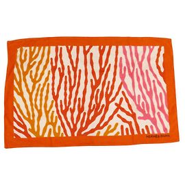 Hermès NINE HERMES CORAL BEACH TOWELS ORANGE COTTON BATH TOWEL Orange