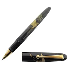Autre Marque-NINE NAMIKI BALLPOINT PENS CRANE TSURU TURTLE IN URUSHI LACQUER ROLLERBALL PEN-Black