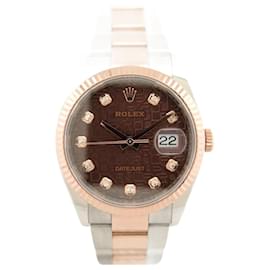 Rolex-NEW ROLEX DATEJUST 36 LADY PEARL 126231 18K ROSE GOLD STEEL FULLSET WATCH-Golden