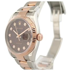 Rolex-NEW ROLEX DATEJUST 36 LADY PEARL 126231 18K ROSE GOLD STEEL FULLSET WATCH-Golden
