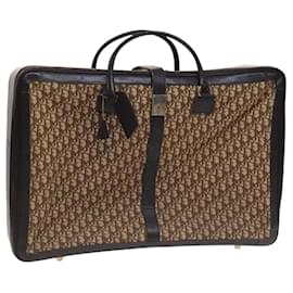 Christian Dior-Christian Dior Trotter Canvas Suitcase Brown Auth 115962-Brown
