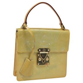 LOUIS VUITTON Monogram Vernis Sac à Main Spring Street Gris M91029 LV Auth MY048 Gris