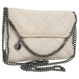 Autre Marque-Stella MacCartney Chain Shoulder Bag Suede White Auth BA375-White