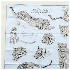 Hermès-HERMES Carre 90 Scarf Dans l atelier de Robert Silk Blue Auth yk17476-Blue