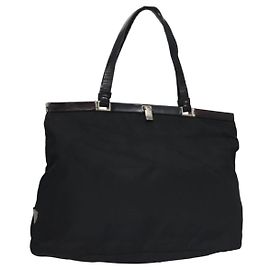 PRADA Sac à main en nylon noir Auth bs22998 Noir