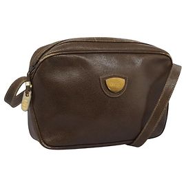 Bolsa de Ombro GUCCI de Couro Marrom Dourado 001 261 1015 Auth ep7652 Marrom Dourado
