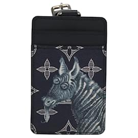Louis Vuitton-LOUIS VUITTON Savanna Chapman Brothers Porte Badge Case M67902 LV Auth 109814A-Black