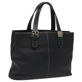 Autre Marque Burberrys Tote Bag aus schwarzem Leder Auth bs23138 Schwarz