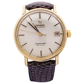 Omega watch "Seamaster De Ville" in rose gold, leather. Other