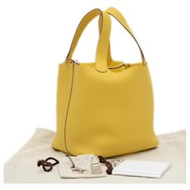 Hermès-Sac à main Hermes Picotin Lock MM 22-Jaune