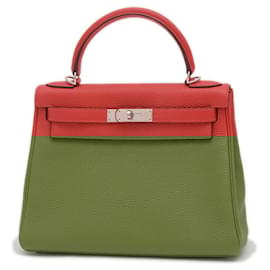 Hermès-Hermes Kelly 28 Handbag in Vermilion-Red